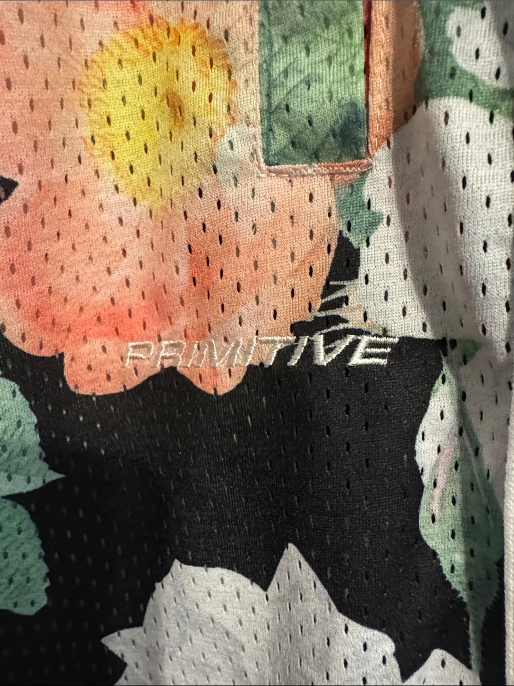 Primitive Floral Mesh Athletic Shorts - Black, Pink, White, Green - Picture 2 of 4